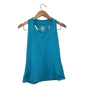Lucky In Love Tank Top Teal Blue Round Neck Side Mesh Racerback  Large‎ 12